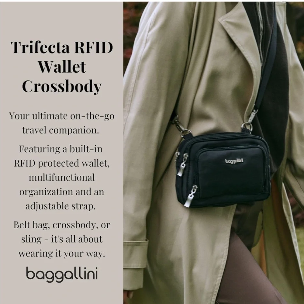 Baggallini Dark Blue Messenger Bag - Picture 2 of 13